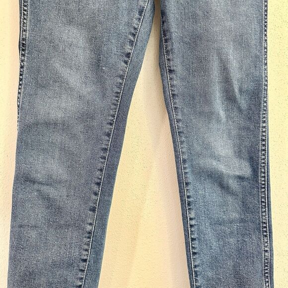 Madewell 10" High Rise Denim Jeans Size 25 Petite Blue Button Fly Raw Hem Skinny - Picture 7 of 16